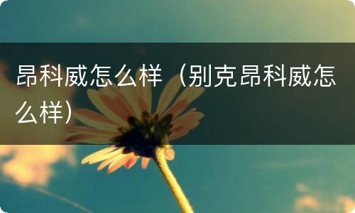 昂科威怎么样（别克昂科威怎么样）
