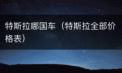 特斯拉哪国车（特斯拉全部价格表）