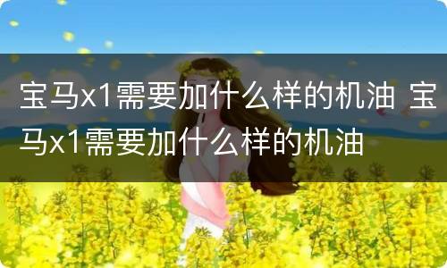 宝马x1需要加什么样的机油 宝马x1需要加什么样的机油