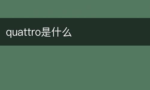 quattro是什么