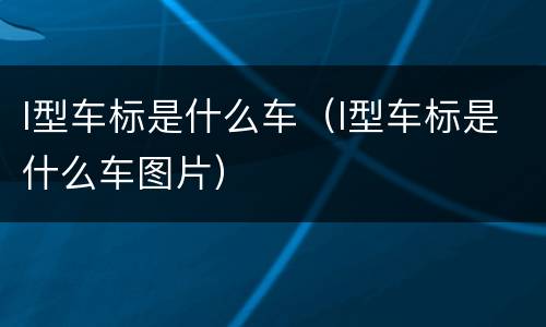 l型车标是什么车（l型车标是什么车图片）