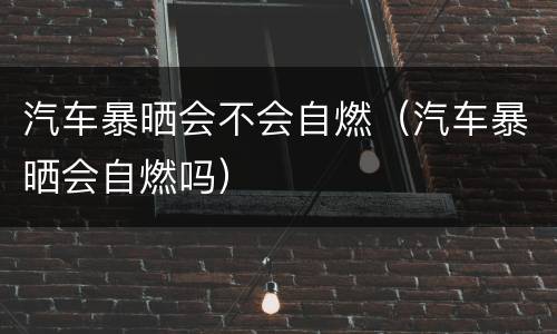 汽车暴晒会不会自燃（汽车暴晒会自燃吗）
