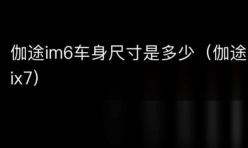 伽途im6车身尺寸是多少（伽途ix7）