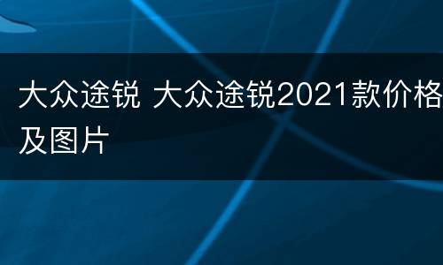 大众途锐 大众途锐2021款价格及图片