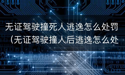 无证驾驶撞死人逃逸怎么处罚（无证驾驶撞人后逃逸怎么处罚）