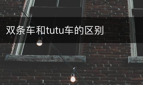 双条车和tutu车的区别