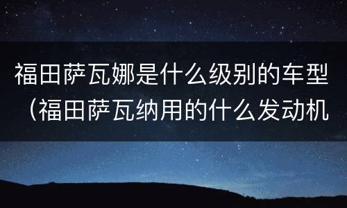 福田萨瓦娜是什么级别的车型（福田萨瓦纳用的什么发动机）