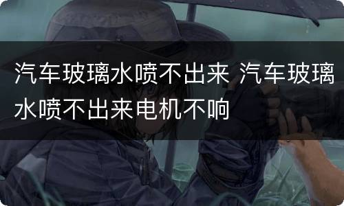 汽车玻璃水喷不出来 汽车玻璃水喷不出来电机不响