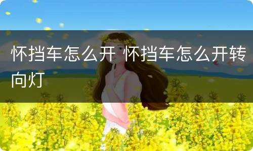 怀挡车怎么开 怀挡车怎么开转向灯