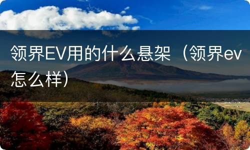 领界EV用的什么悬架（领界ev怎么样）