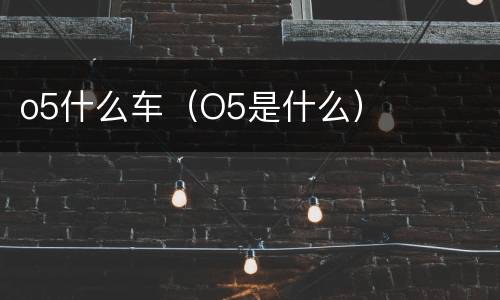 o5什么车（O5是什么）