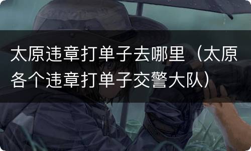 太原违章打单子去哪里（太原各个违章打单子交警大队）