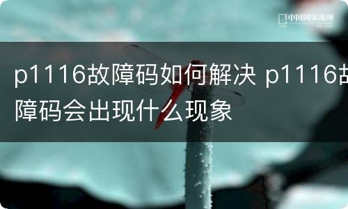 p1116故障码如何解决 p1116故障码会出现什么现象