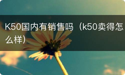 K50国内有销售吗（k50卖得怎么样）