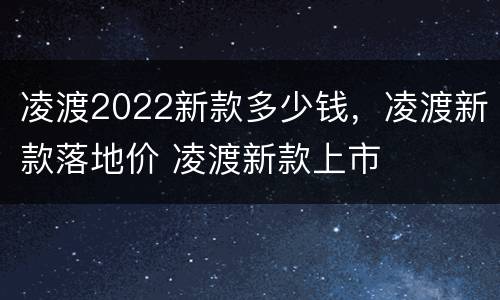 凌渡2022新款多少钱，凌渡新款落地价 凌渡新款上市