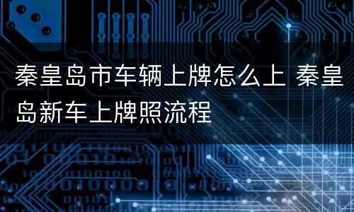 秦皇岛市车辆上牌怎么上 秦皇岛新车上牌照流程