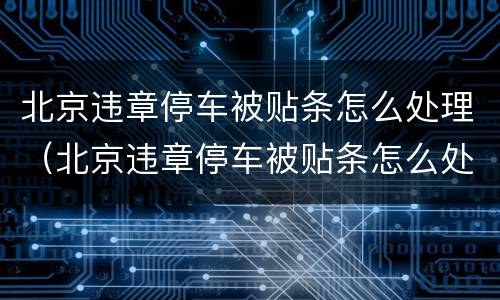 北京违章停车被贴条怎么处理（北京违章停车被贴条怎么处理方法）