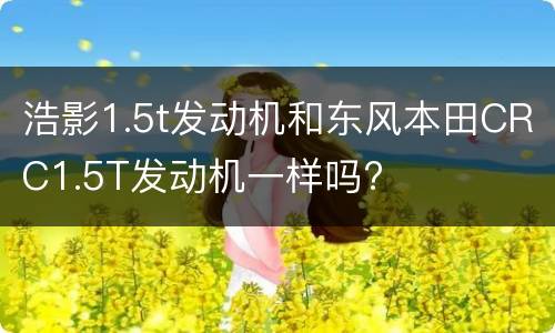 浩影1.5t发动机和东风本田CRC1.5T发动机一样吗?