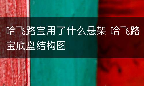 哈飞路宝用了什么悬架 哈飞路宝底盘结构图