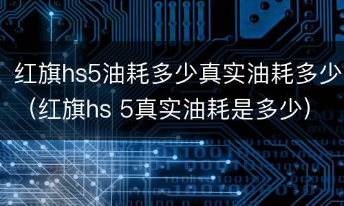 红旗hs5油耗多少真实油耗多少（红旗hs 5真实油耗是多少）