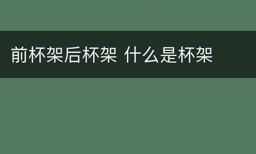 前杯架后杯架 什么是杯架