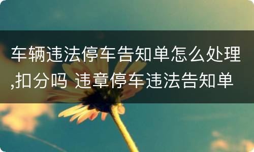 车辆违法停车告知单怎么处理,扣分吗 违章停车违法告知单怎么处理