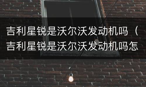 吉利星锐是沃尔沃发动机吗（吉利星锐是沃尔沃发动机吗怎么样）