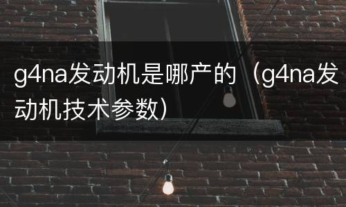 g4na发动机是哪产的（g4na发动机技术参数）