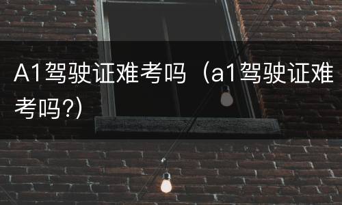 A1驾驶证难考吗（a1驾驶证难考吗?）