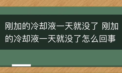 刚加的冷却液一天就没了 刚加的冷却液一天就没了怎么回事