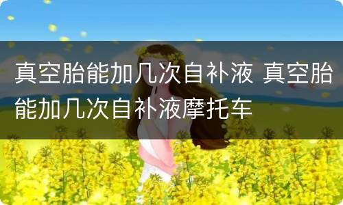 真空胎能加几次自补液 真空胎能加几次自补液摩托车