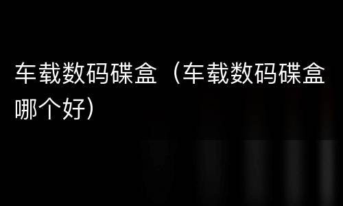 车载数码碟盒（车载数码碟盒哪个好）