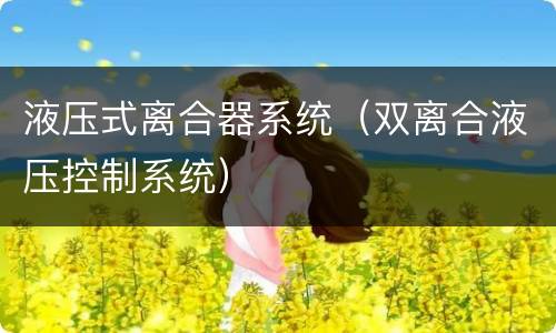 液压式离合器系统（双离合液压控制系统）