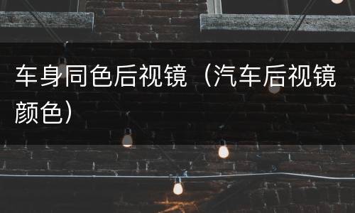 车身同色后视镜（汽车后视镜颜色）