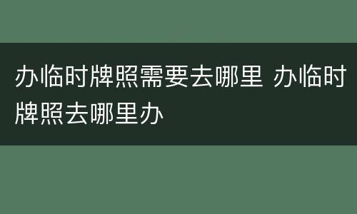办临时牌照需要去哪里 办临时牌照去哪里办
