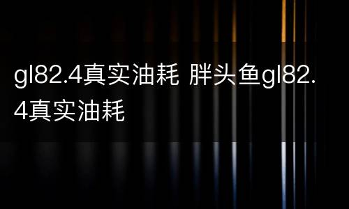 gl82.4真实油耗 胖头鱼gl82.4真实油耗