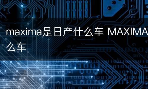 maxima是日产什么车 MAXIMA什么车