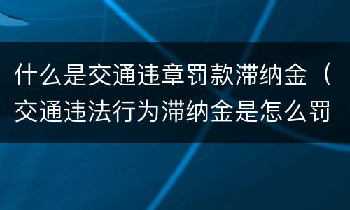 什么是交通违章罚款滞纳金（交通违法行为滞纳金是怎么罚的）