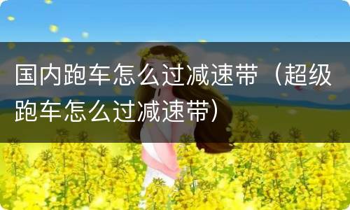 国内跑车怎么过减速带（超级跑车怎么过减速带）