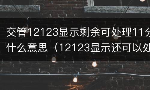 交管12123显示剩余可处理11分什么意思（12123显示还可以处理6分 具体还有多少分）