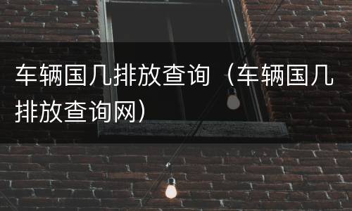 车辆国几排放查询（车辆国几排放查询网）