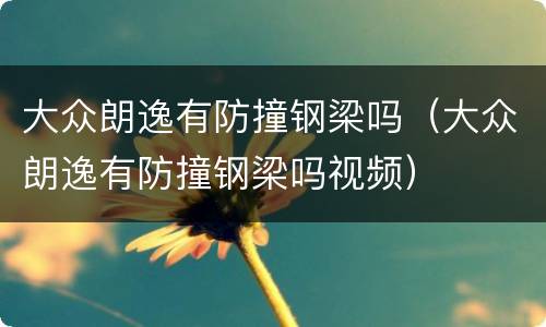 大众朗逸有防撞钢梁吗（大众朗逸有防撞钢梁吗视频）