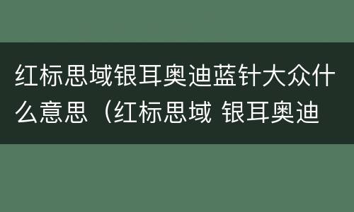 红标思域银耳奥迪蓝针大众什么意思（红标思域 银耳奥迪 尖儿宝马 蓝针大众 蛇标野马）
