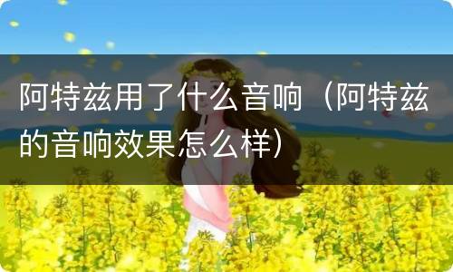 阿特兹用了什么音响（阿特兹的音响效果怎么样）
