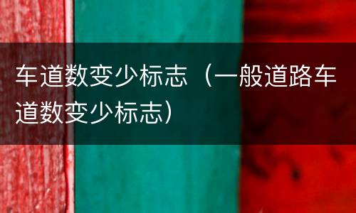 车道数变少标志（一般道路车道数变少标志）