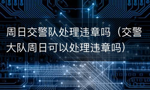 周日交警队处理违章吗（交警大队周日可以处理违章吗）