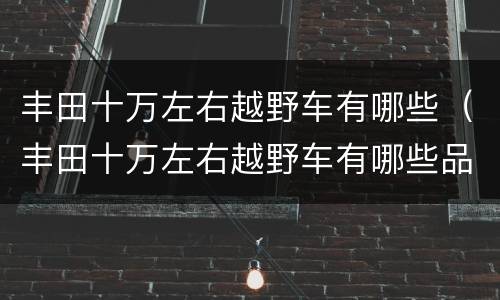 丰田十万左右越野车有哪些（丰田十万左右越野车有哪些品牌）