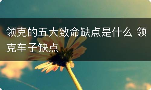 领克的五大致命缺点是什么 领克车子缺点