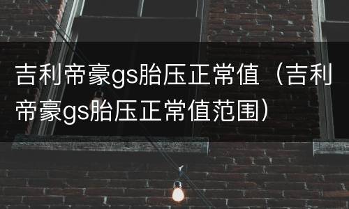 吉利帝豪gs胎压正常值（吉利帝豪gs胎压正常值范围）