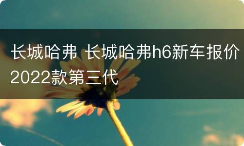 长城哈弗 长城哈弗h6新车报价2022款第三代